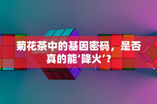 菊花茶中的基因密码，是否真的能‘降火’？